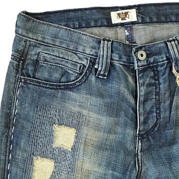 Antik Denim Bronson Slim Fit Embroidered Distressed Jeans Size 30 x 36 NWT $275 - Picture 5 of 10